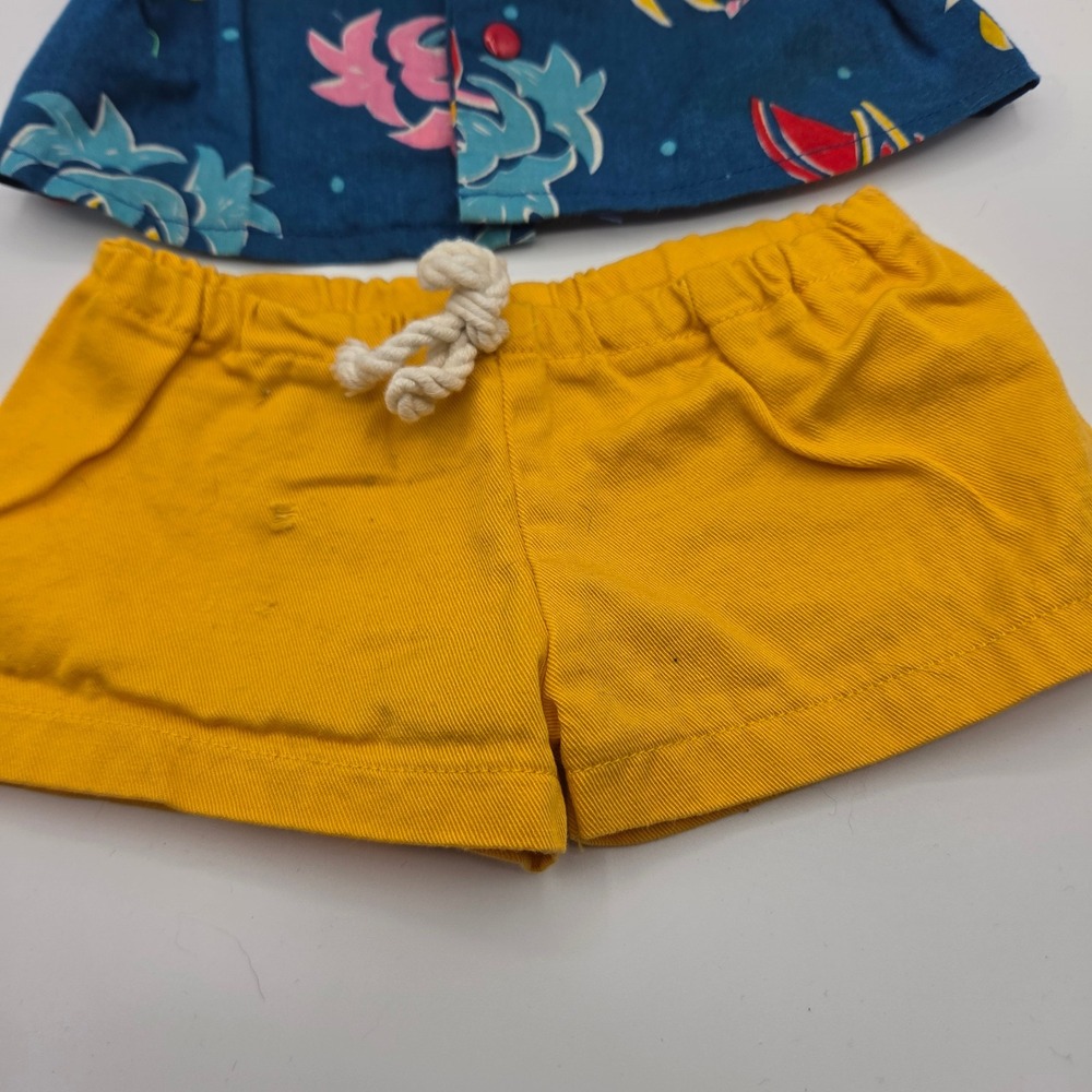 Vintage Teddy Ruxpin Summertime Outfit Tropical Shirt Yellow Shorts WOW 1980s - Picture 4 of 11